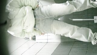【トイレ撮影】パノラマ前後デュアルアングル 極上パイパン痴女（2）21V ipcam (4)